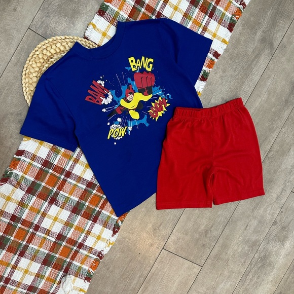 DC Comics Marvel Little Boys Pajamas/ Play Set Shorts & Graphic Tee Size 4/5 - Picture 14 of 15